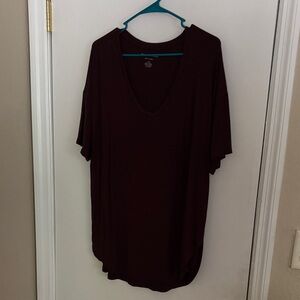 American Eagle Outfitters V-Neck Tunic Top - Burgundy